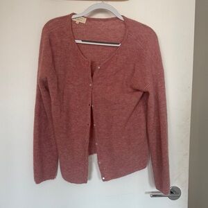 Sezane Dusty Pink Cardigan Sweater